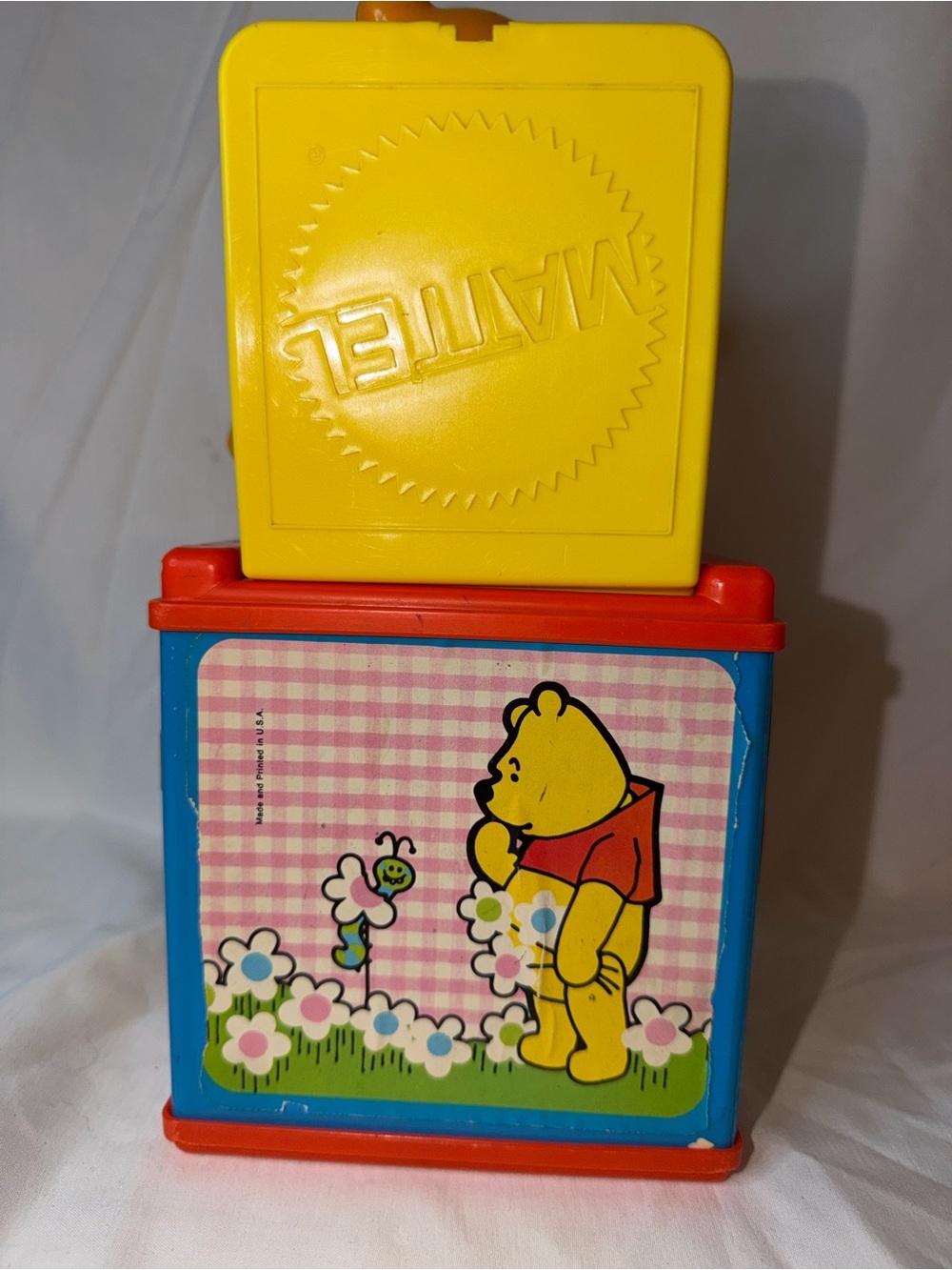 Vintage 1976 Mattel Winnie The Pooh Jack-in-the-Box Music Box Disney Working - Picture 4 of 10